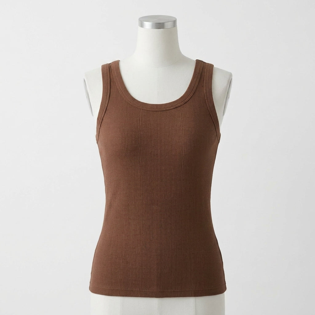 Lyn's Ribbed Cotton Built-in Bra Tank