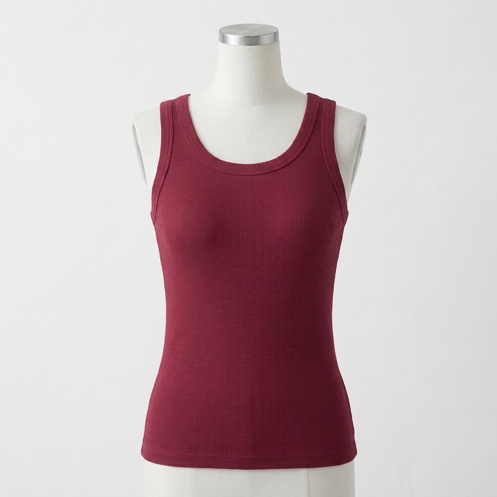 Lyn's Ribbed Cotton Built-in Bra Tank