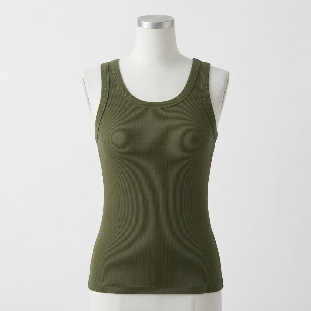 Lyn's Ribbed Cotton Built-in Bra Tank