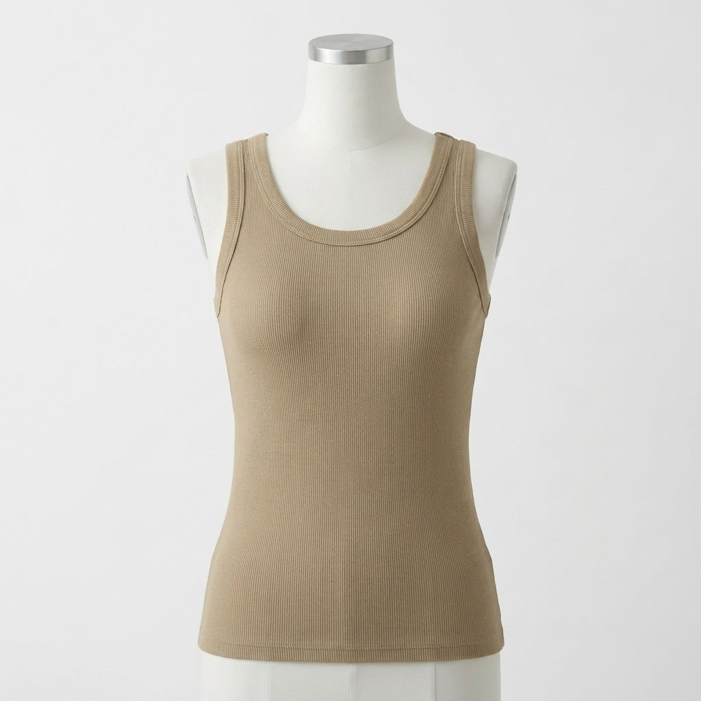 Lyn's Ribbed Cotton Built-in Bra Tank
