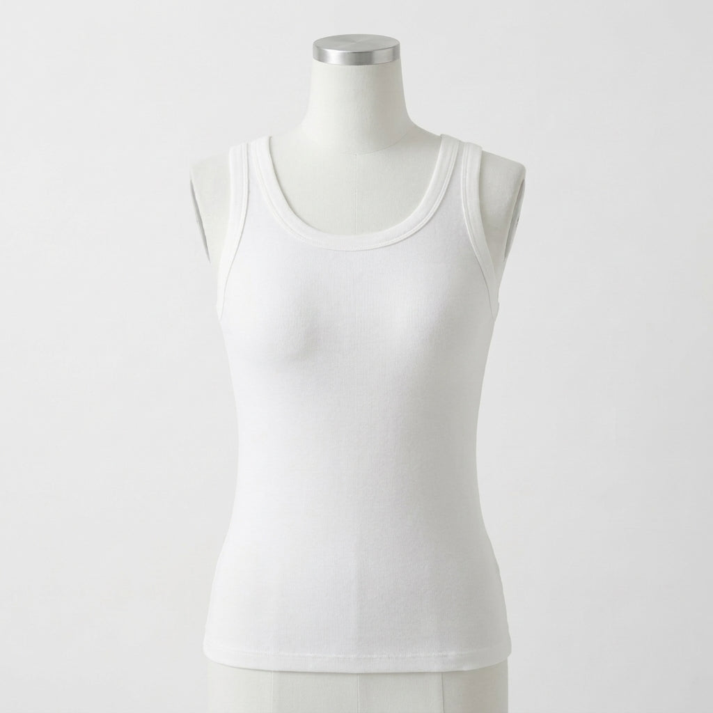 Lyn's Ribbed Cotton Built-in Bra Tank